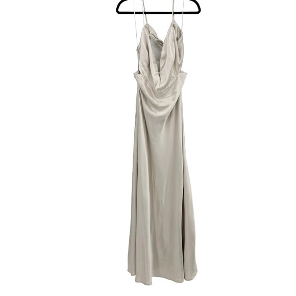 Bardot Women's Silver Champagne Slip Dress Tie Back Size XXL / US 12 NWOT - Picture 6 of 12